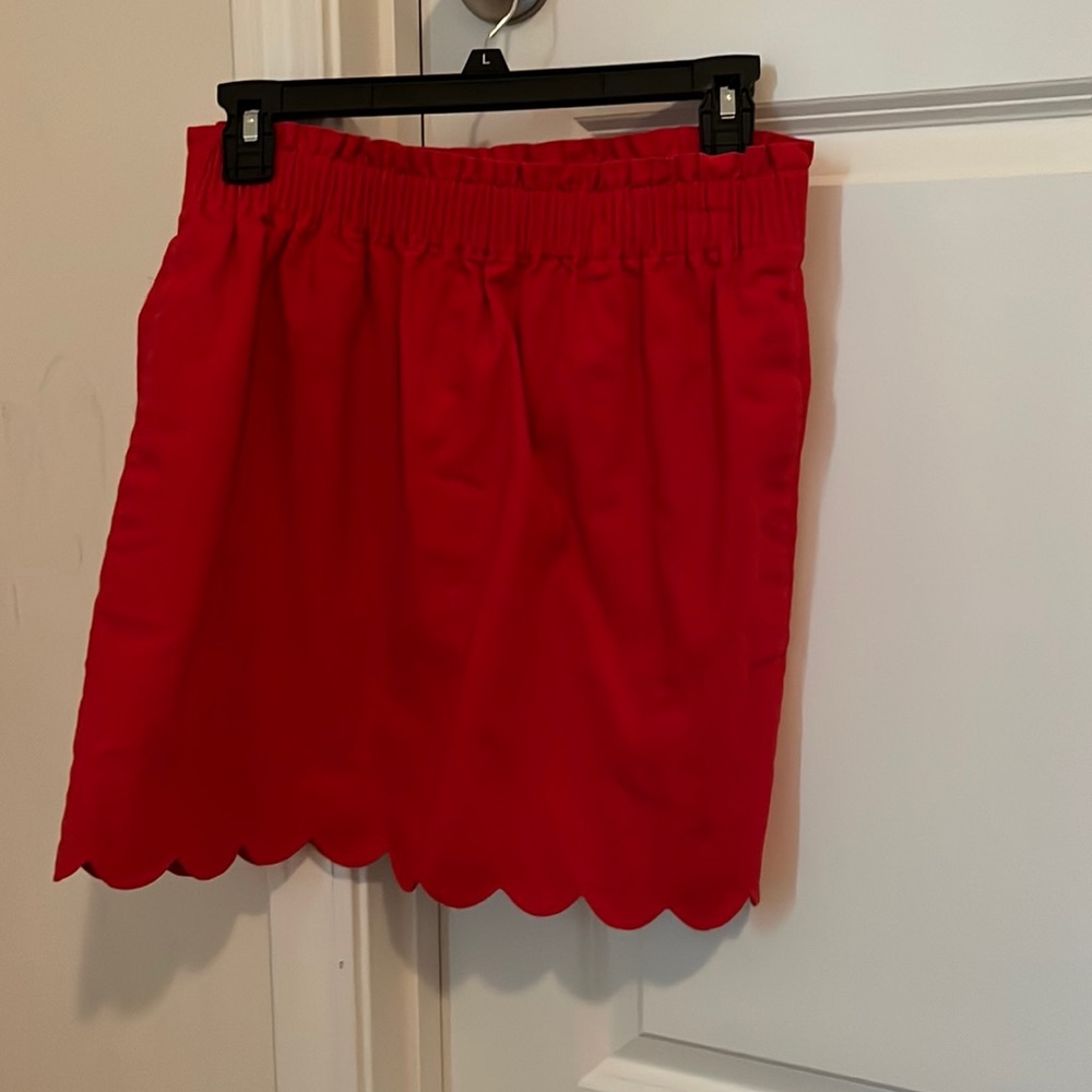 Jcrew red scallop bottom mini skirt